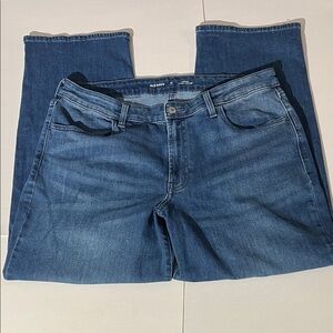 Old Navy High Rise Wow Loose 14 Short Denim Jeans Medium Wash Wide Leg Casual